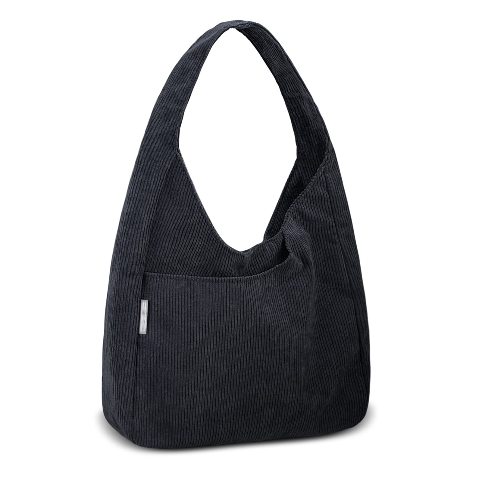black corduroy hobo bag