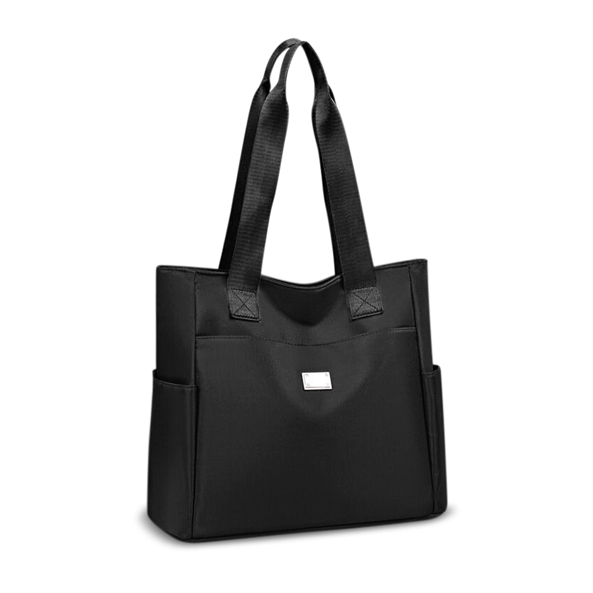 Entchin Women Hobo Bag, Water Resistant Nylon Shoulder Purse,Girl Casual Handbag Tote,Black